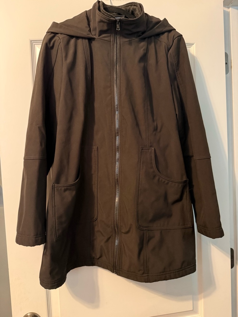 Tek Gear WarmTek Black Hooded Multi-Layer Zip Coat